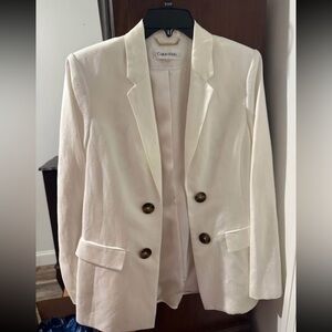 Calvin Klein Women's Cream Blazer